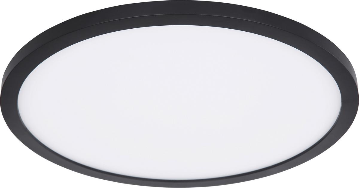 KOUPELNOVÉ STROPNÍ SVÍTIDLO Ulol,P/V: ca. 42/2,5 cm,IP44 - bílá/černá, Konvenční, plast (42/2,5cm) - Mömax