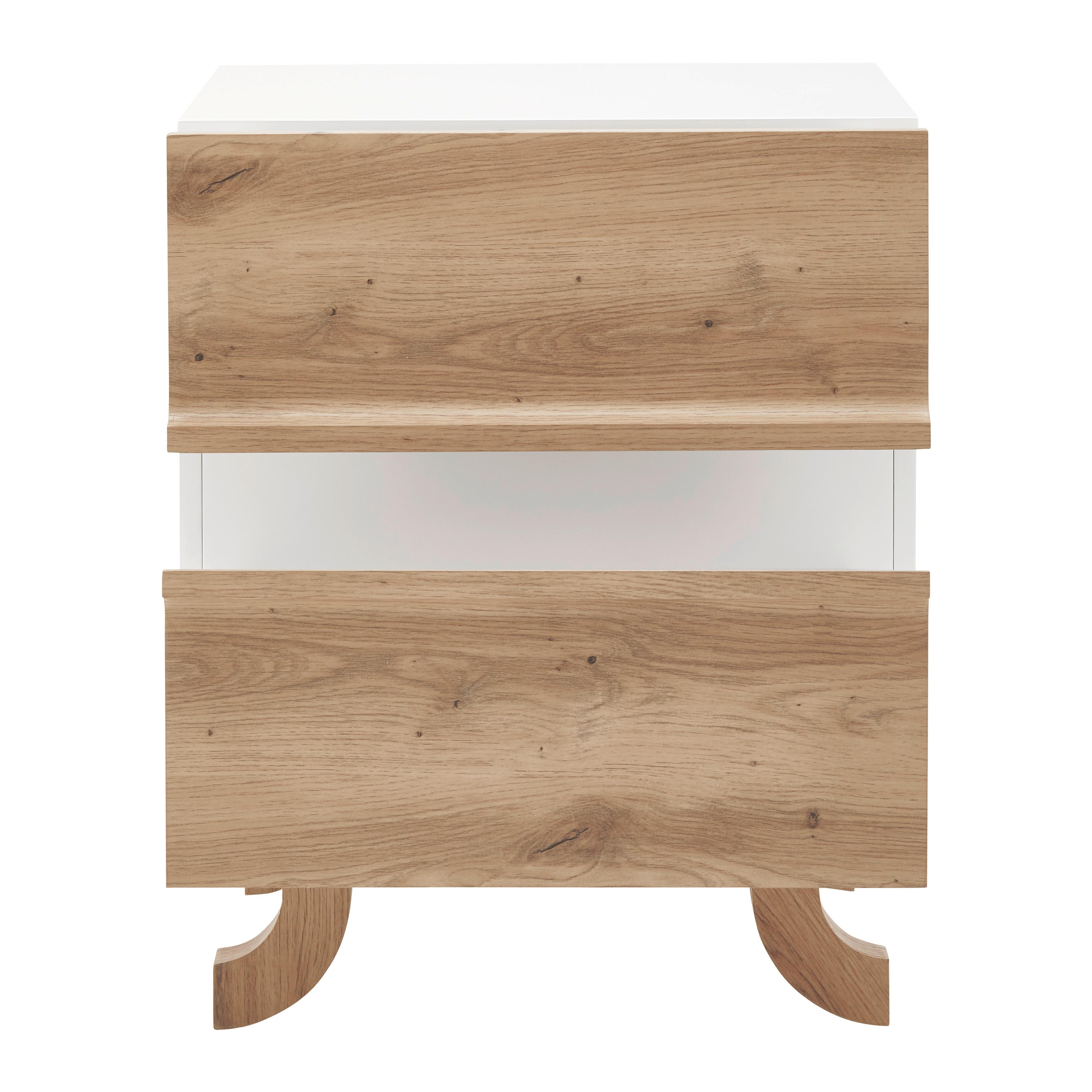 Noční Stolek Vira Barvy Dubu/bílá - barvy borovice/bílá, Moderní, dřevo (48/43/60cm) - Bessagi Home