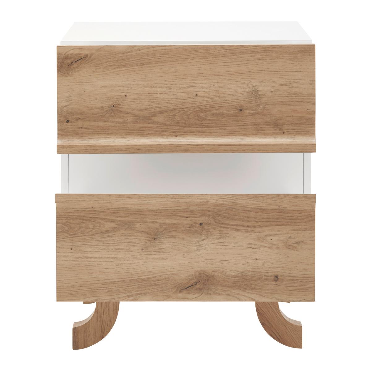 Nočný stolík VIRA farby dubu/biela - biela/farba borovice, Modern, drevo (48/60/43cm) - Bessagi Home