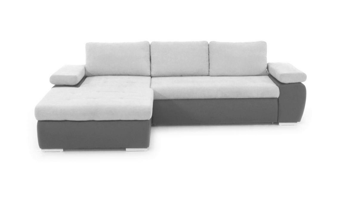 Sarokgarnitúra Joy I - világosszürke/barna, Design, textil (175/85/271cm)