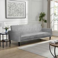 Schlafsofa Aarhus Anthrazit, mit Schlaffunktion - Anthrazit/Braun, Basics, Textil (213/81/86cm) - Livetastic
