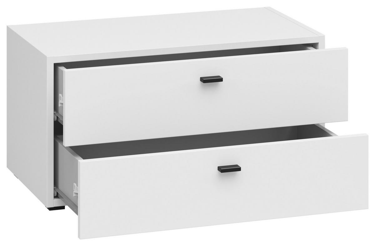 Stapelprogramm Sixty-Four - Eichefarben/Schwarz, Trend, Holzwerkstoff (256/192/35cm)