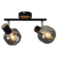 Deckenleuchte L: 31 cm Schwenkbar - Schwarz, Design, Glas/Metall (31/9/16cm) - Näve