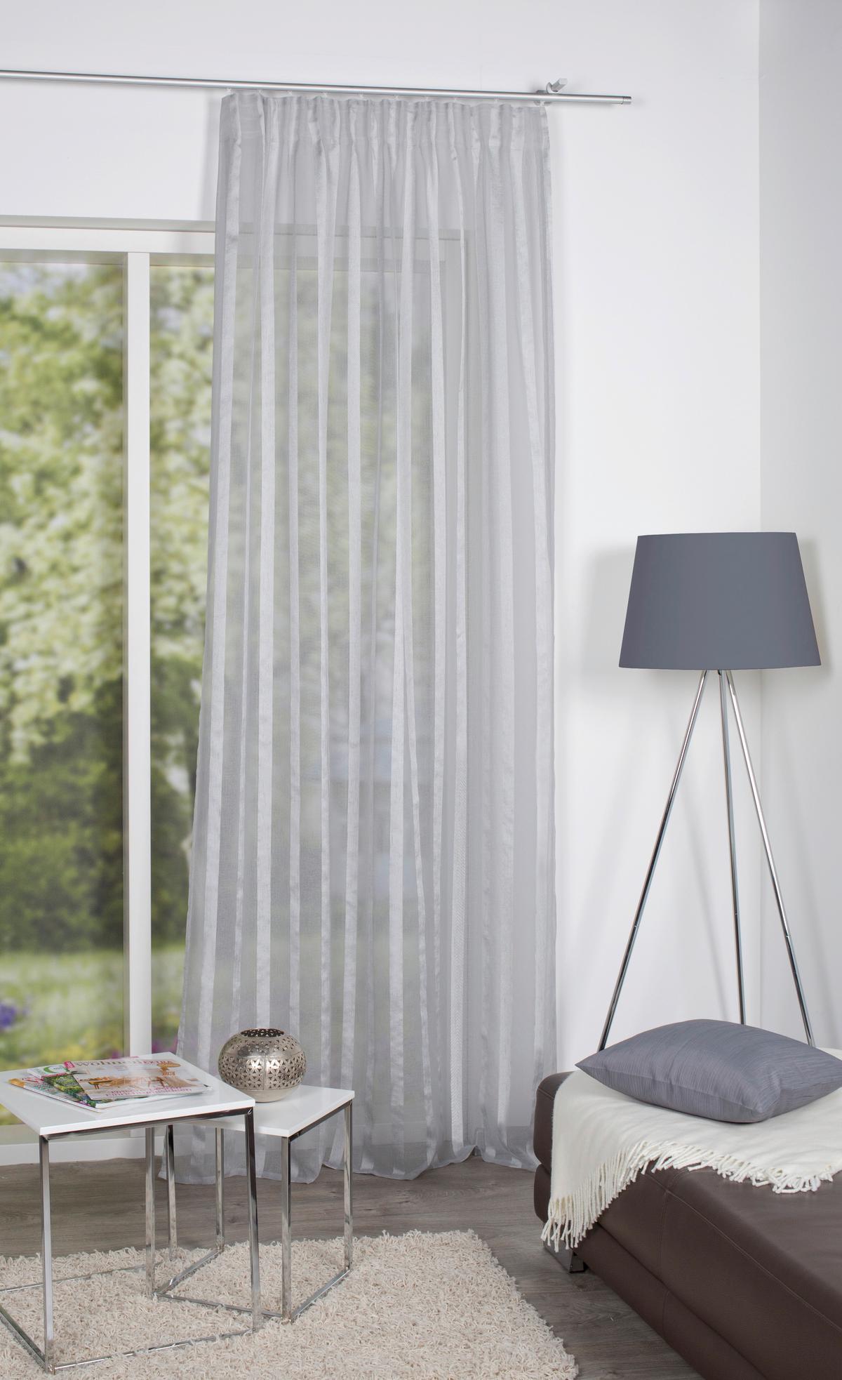 Fertigvorhang Eike - Grau, Basics, Textil (140/245cm)