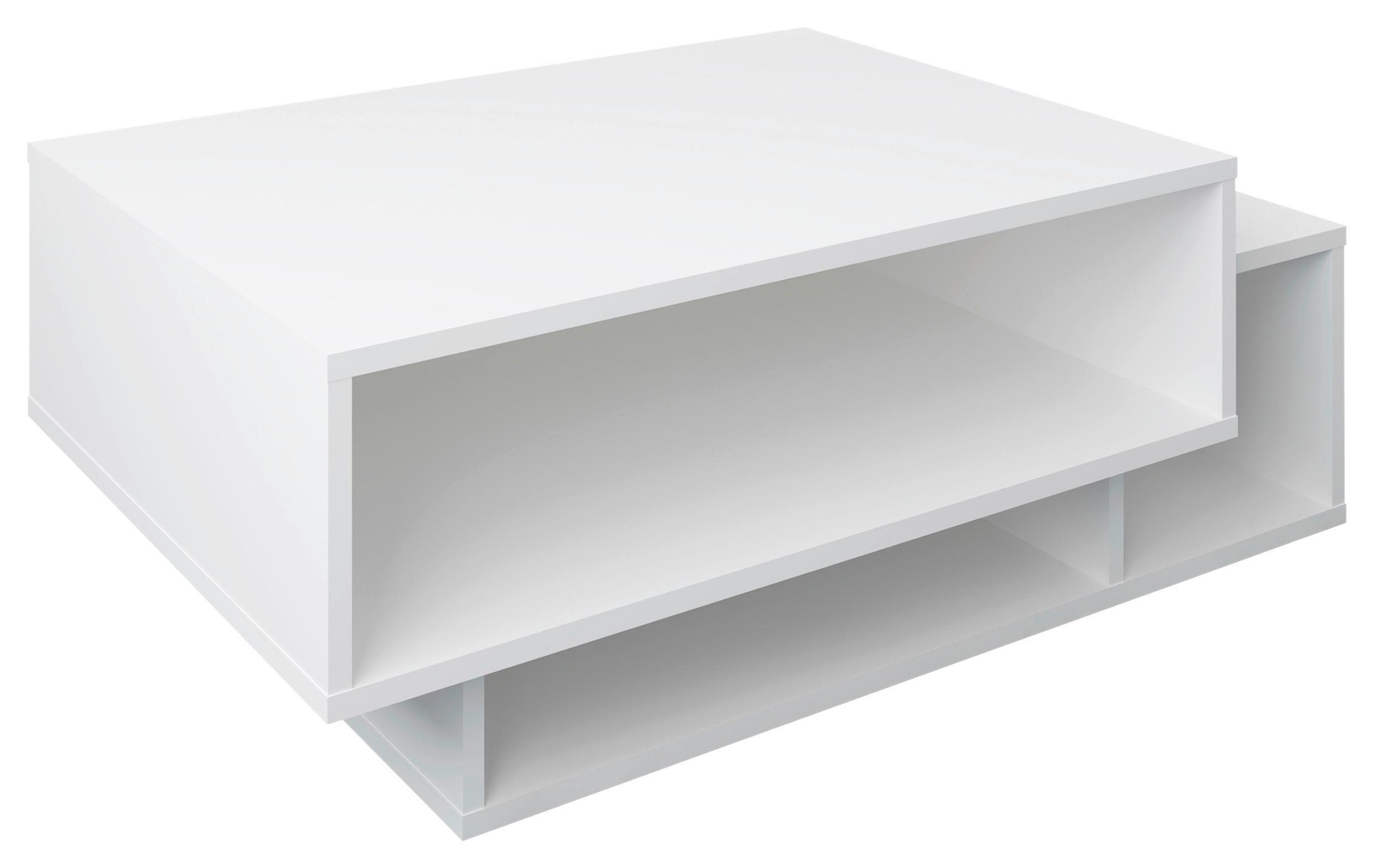 Konferenčný stolík Runila 80x50 cm, biely - biela, Modern, kompozitné drevo (88/35/50cm) - MID.YOU