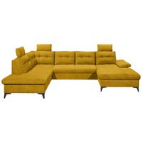 Wohnlandschaft Durban U Gelb U: 218/324/170 Cm - Gelb/Schwarz, KONVENTIONELL, Textil (218/324/170cm) - MID.YOU