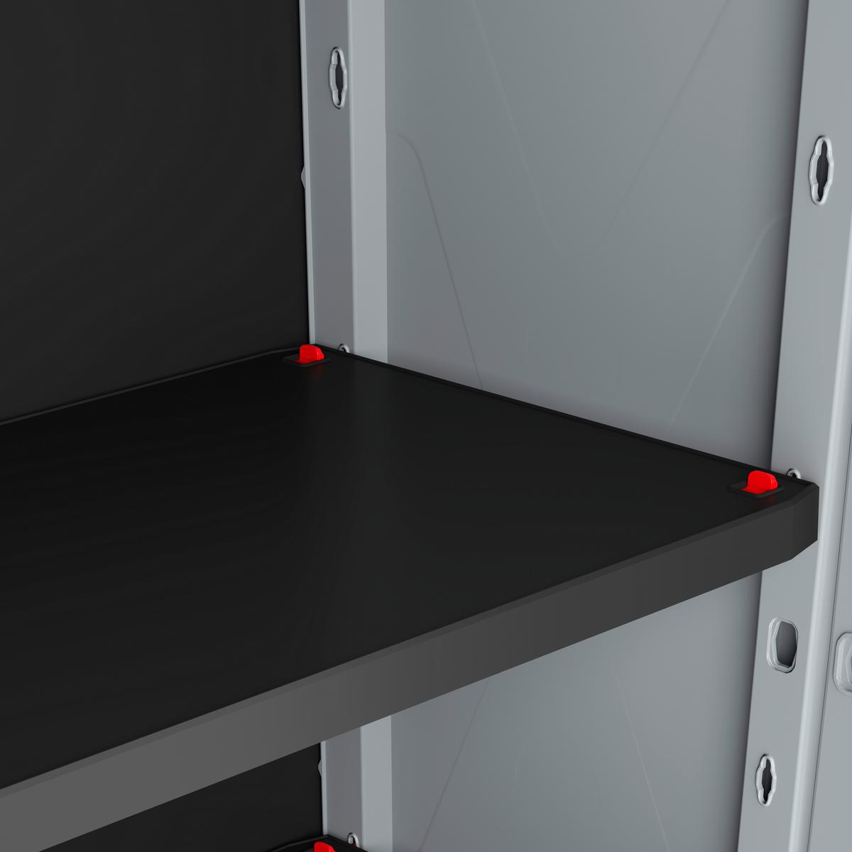 Mehrzweckschrank Stilo Grau/Rot/Schwarz BxH: 68x90 cm - Rot/Schwarz, Design, Kunststoff (68/90/39cm) - Keter