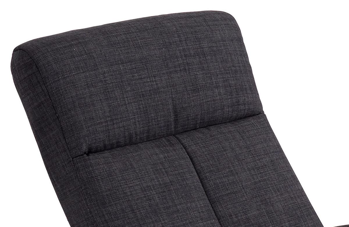 Fernsehsessel mit Fußhocker Niklas Webstoff Dunkelgrau - Dunkelgrau/Schwarz, MODERN, Holz/Textil (66/98-86/80-110cm) - Ondega