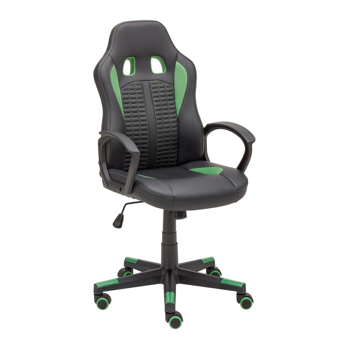 Kancelářská židle LIA -EXKLUSIV- - černá/zelená, Moderní, textil/plast (56/104-113/64cm) - Based