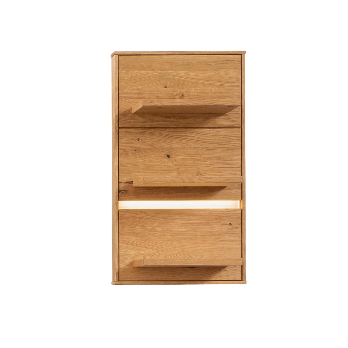 Wohnkombination Massiv 3-Tlg. Como Wildeiche - Wildeiche, Natur, Glas/Holz (276/202/51cm) - MID.YOU