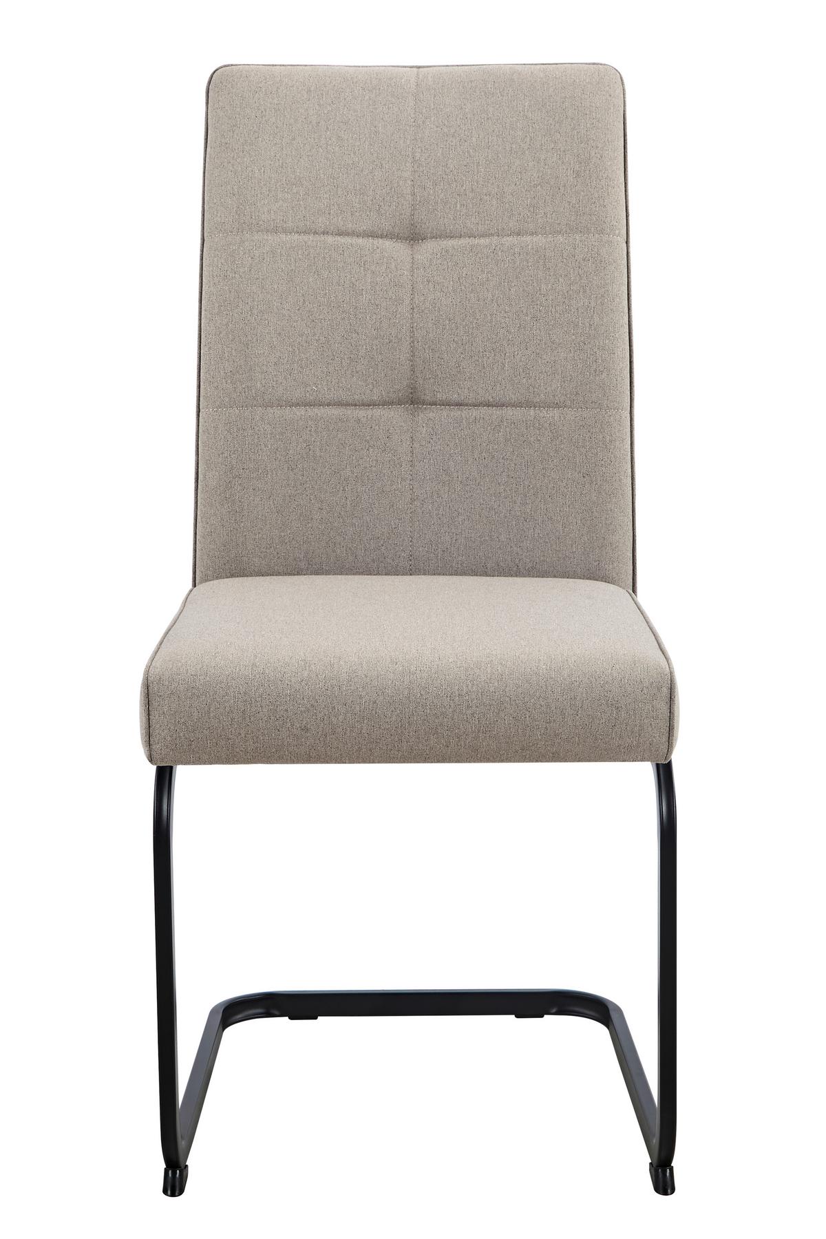 SCHWINGSTUHL-SET MALTA III S 4ER-SET - Schlammfarben/Schwarz, MODERN, Textil/Metall (45/96,5/60cm) - P & B