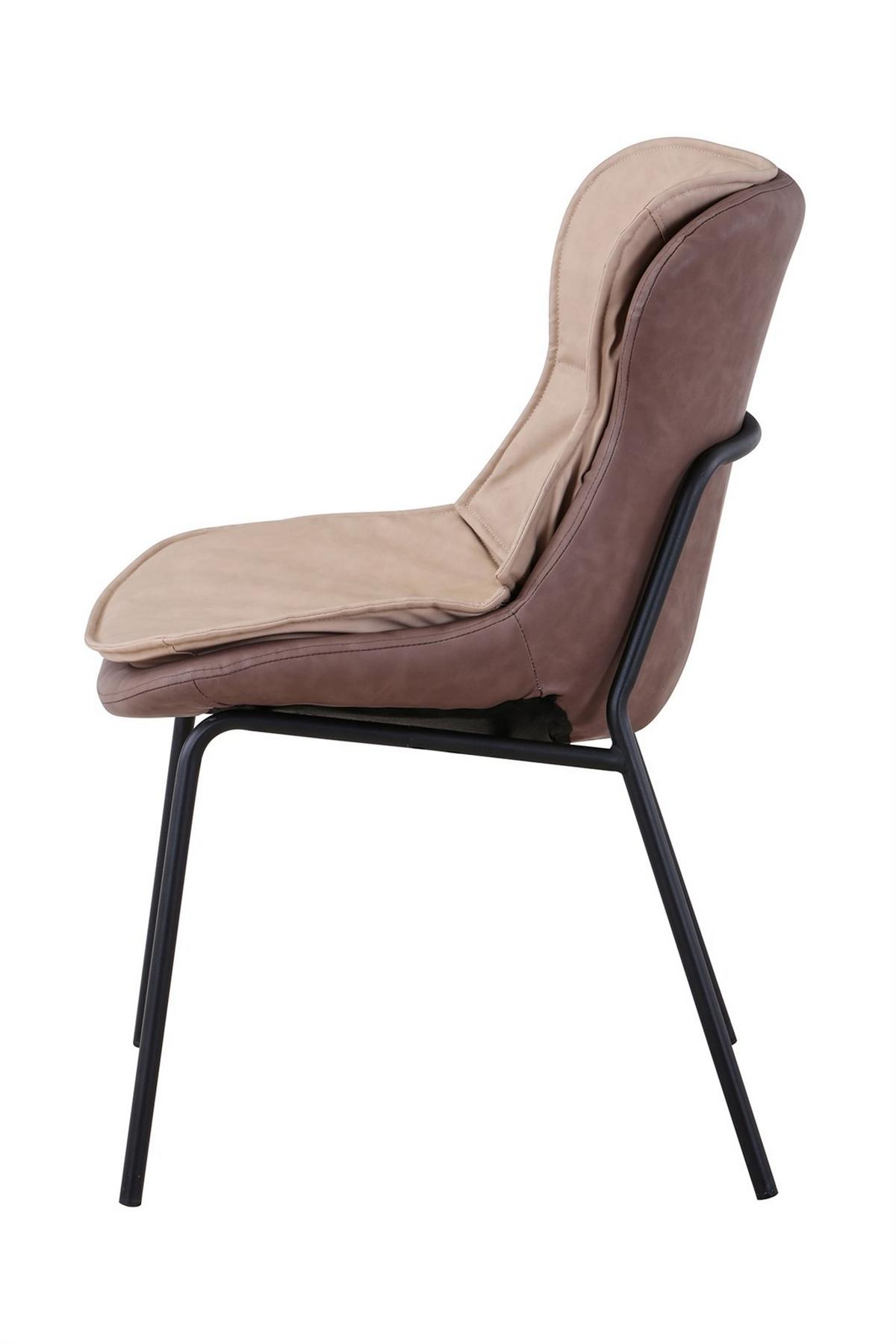 Stuhl Brady 200 Beige/braun - Hellbraun/Beige, Design, Textil (54/84/64cm) - Kayoom