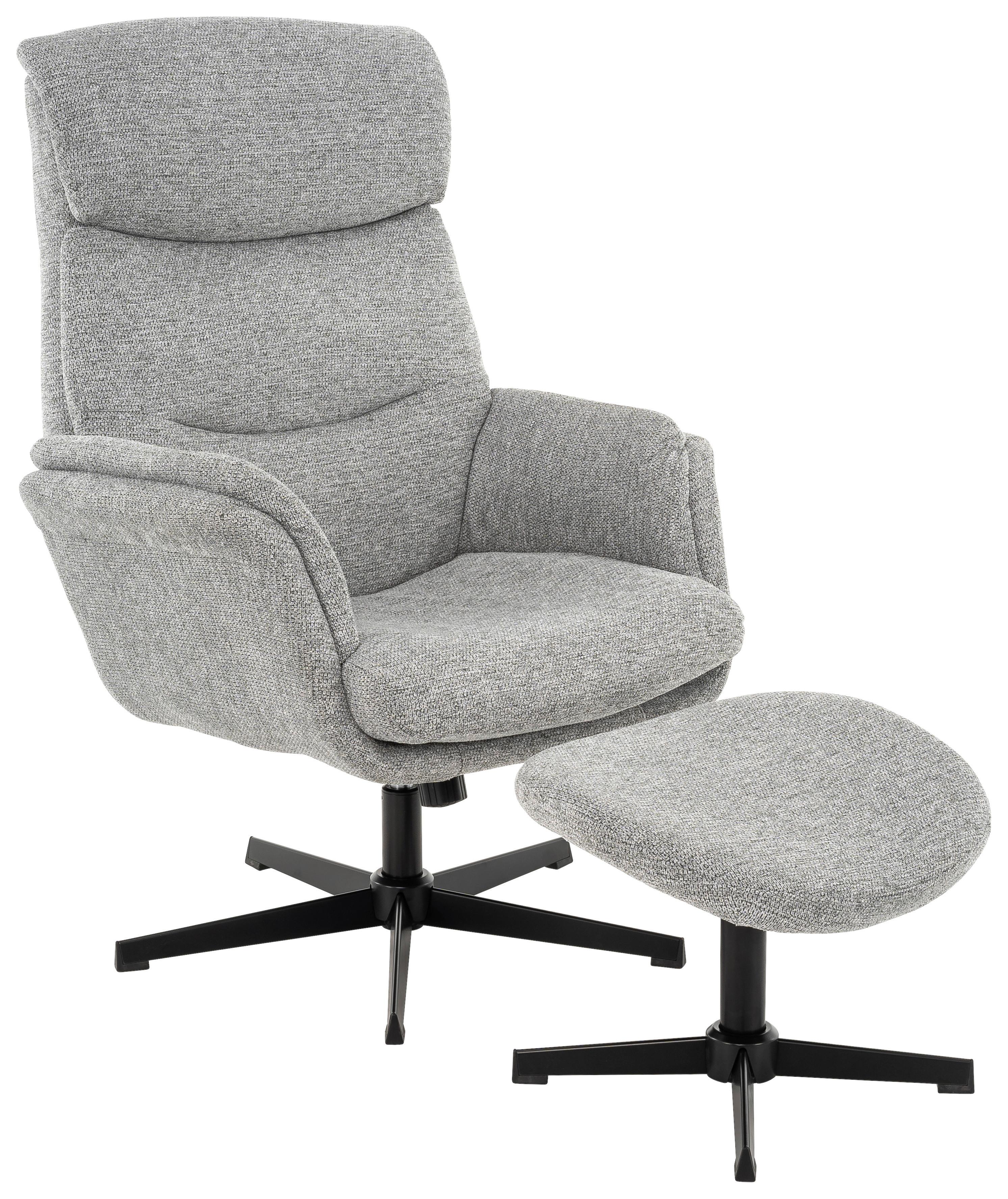 Relaxsessel Violina Hellgrau B: 75 cm - Hellgrau/Schwarz, Basics, Holz/Textil (75/110/87cm) - P & B