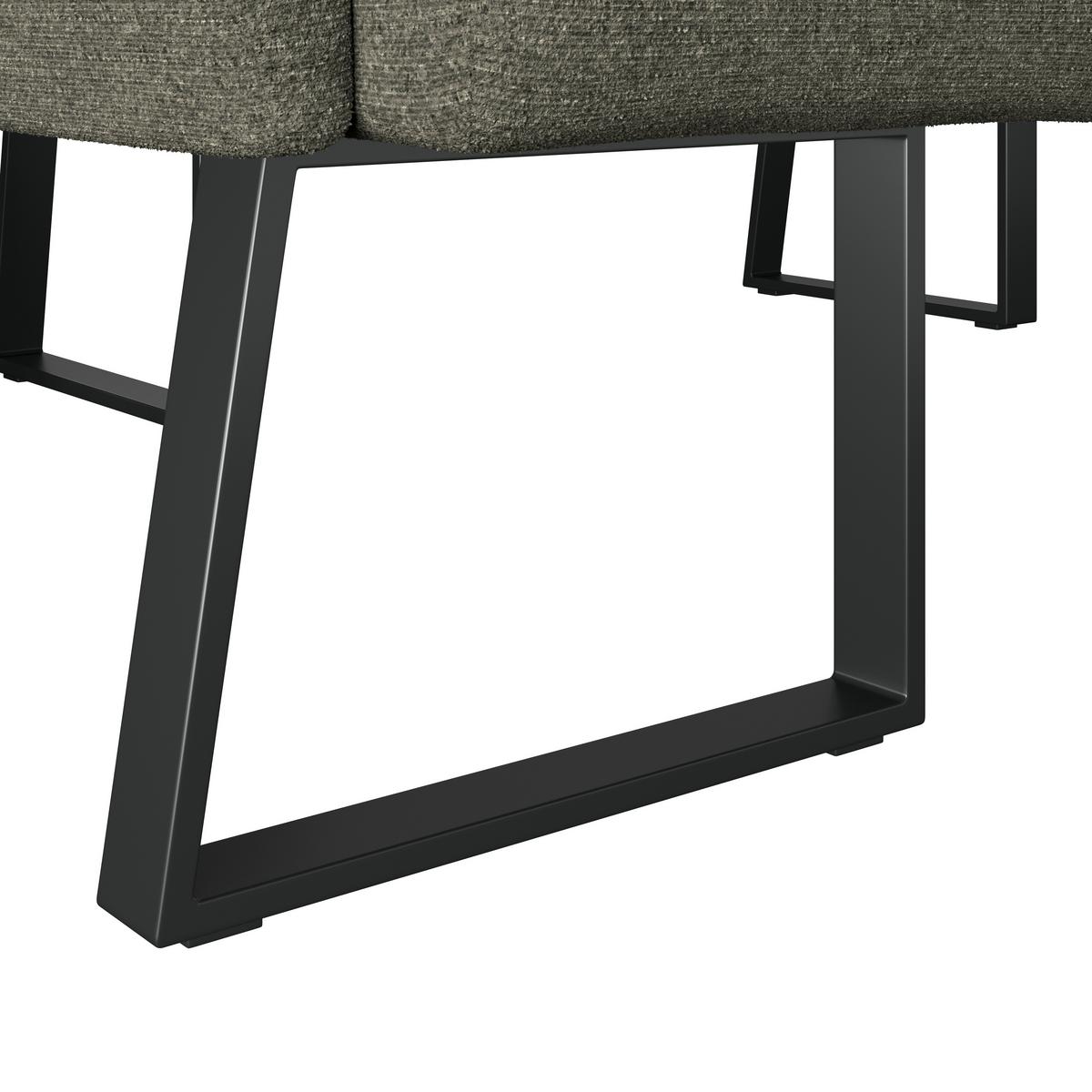 Eckbank Grün/Metallbeine Terri 150x190 cm - Schwarz/Grün, MODERN, Textil/Metall (150/190cm) - MID.YOU