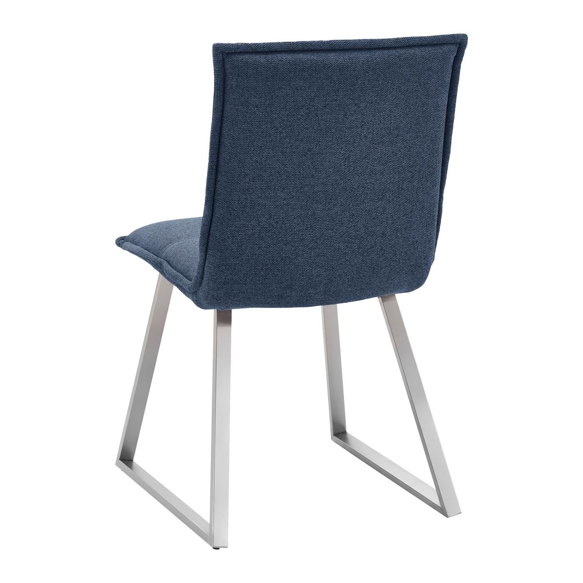 Stolička Emilio modrá - modrá/farba ušľachtilej ocele, Modern, kov/drevo (46/85/55cm) - Bessagi Home