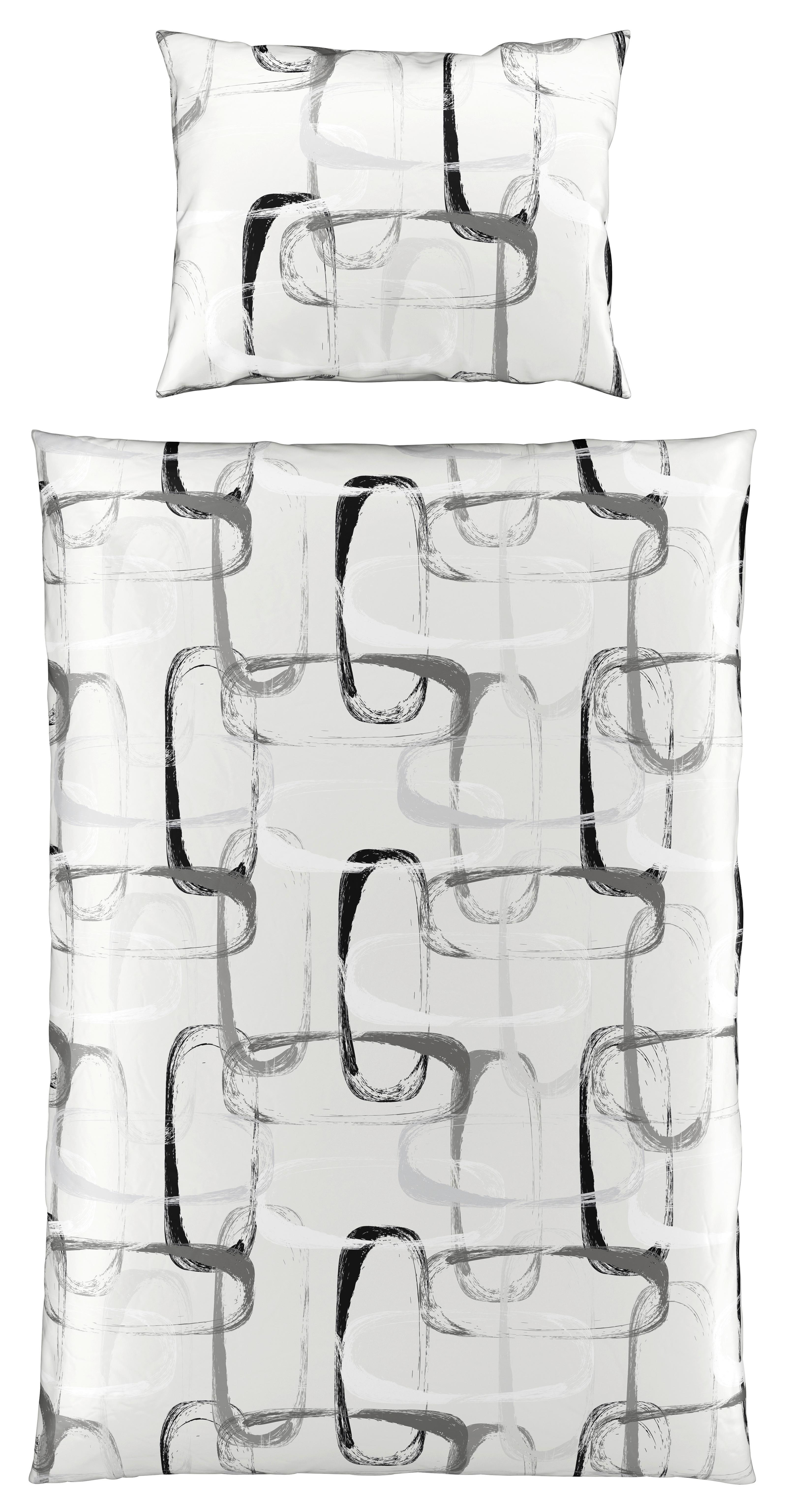 Bettwäsche 140x200 Cm Jule Satin, Grau - Grau, MODERN, Textil - Luca Bessoni