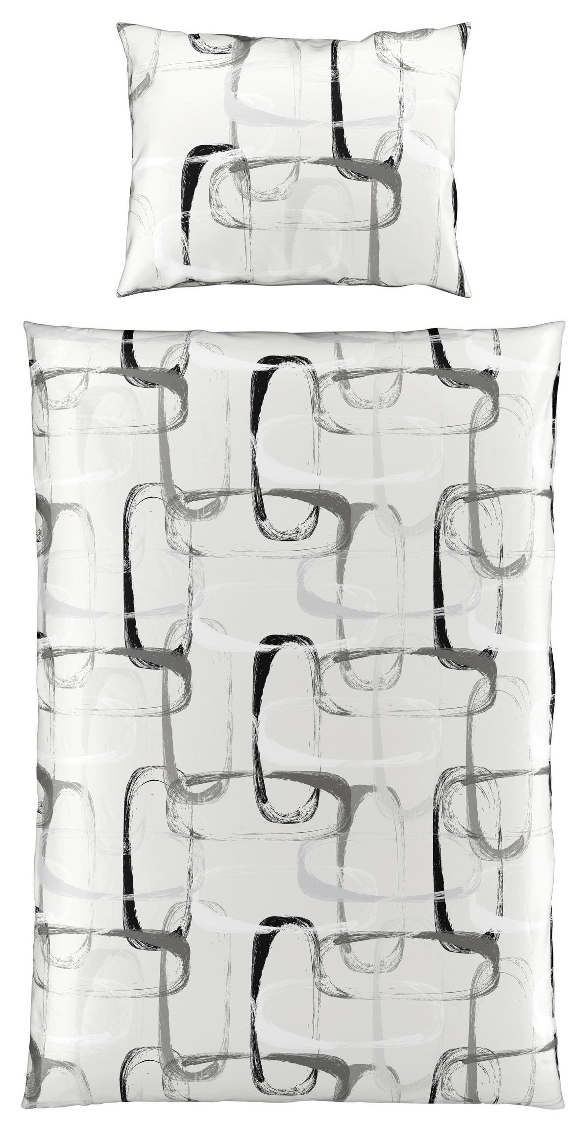Bettwäsche 140x200 Cm Jule Satin, Grau - Grau, MODERN, Textil - Luca Bessoni
