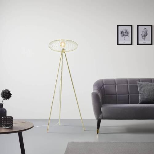Stojací lampa TIZIANA - barvy zlata, Moderní, kov (50/150cm) - Bessagi Home