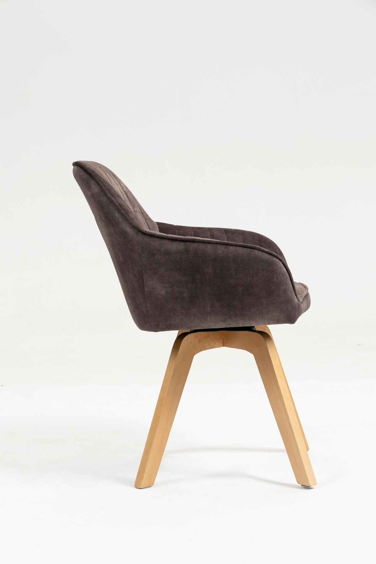 Armlehnstuhl Hanna Dunkelbraun,sitzfl. 180° Drehb - Dunkelbraun/Buchefarben, KONVENTIONELL, Holz/Textil (63/83/63cm)