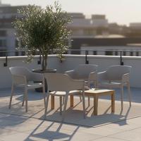 Gartenstuhl-set 4x Giethoorn – Stuhl Hellgrau - Hellgrau, Basics, Kunststoff (77,5/54,5/55cm) - Gardenson