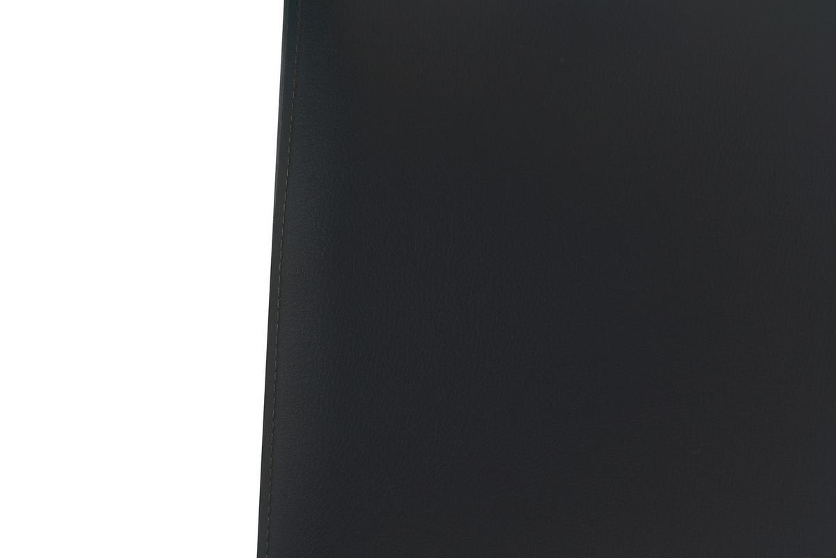 Stuhl-set Lederlook Schwarz, B: 42cm - Silberfarben/Schwarz, Design, Kunststoff/Textil (42/101/58cm) - Livetastic