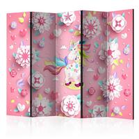 PARAVENT Multicolor Pink B: 225 cm - Pink/Multicolor, Basics, Holz/Textil (225/172/3cm) - artgeist