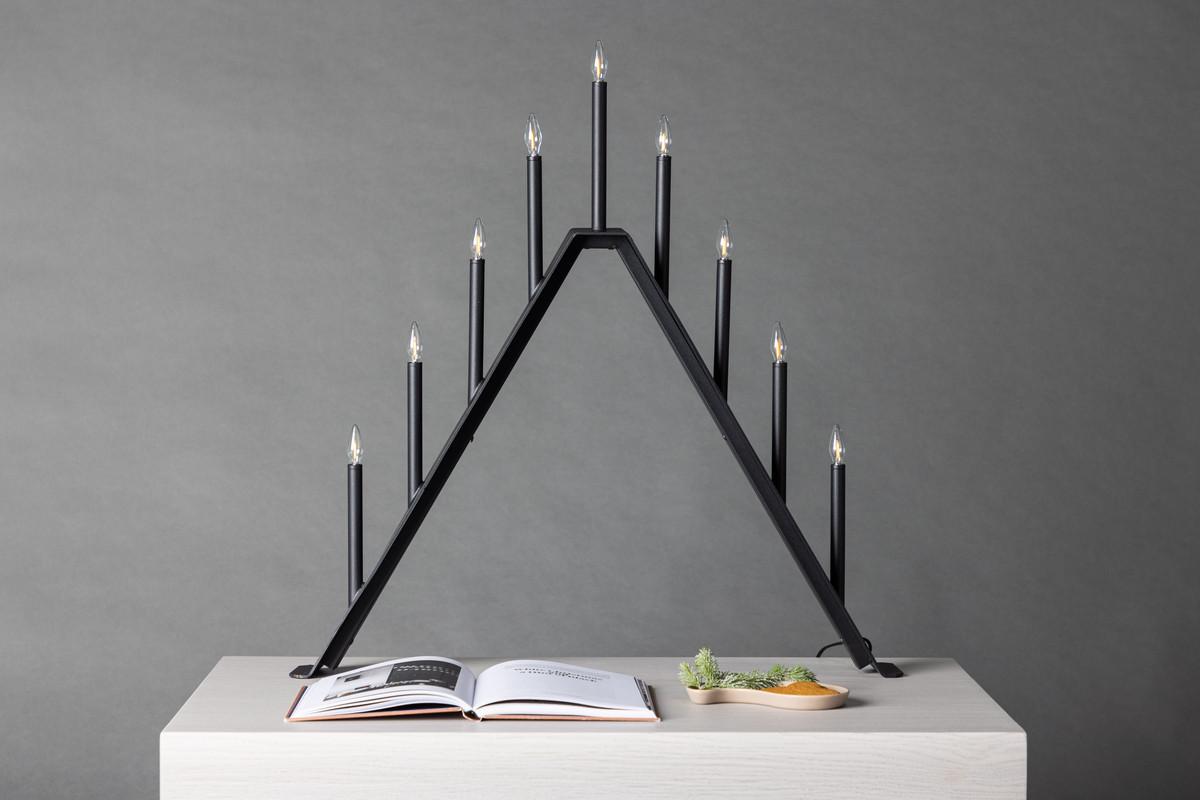 Adventskerzenhalter Åre - Schwarz, Basics, Kunststoff/Metall (64/64/7cm) - P & B