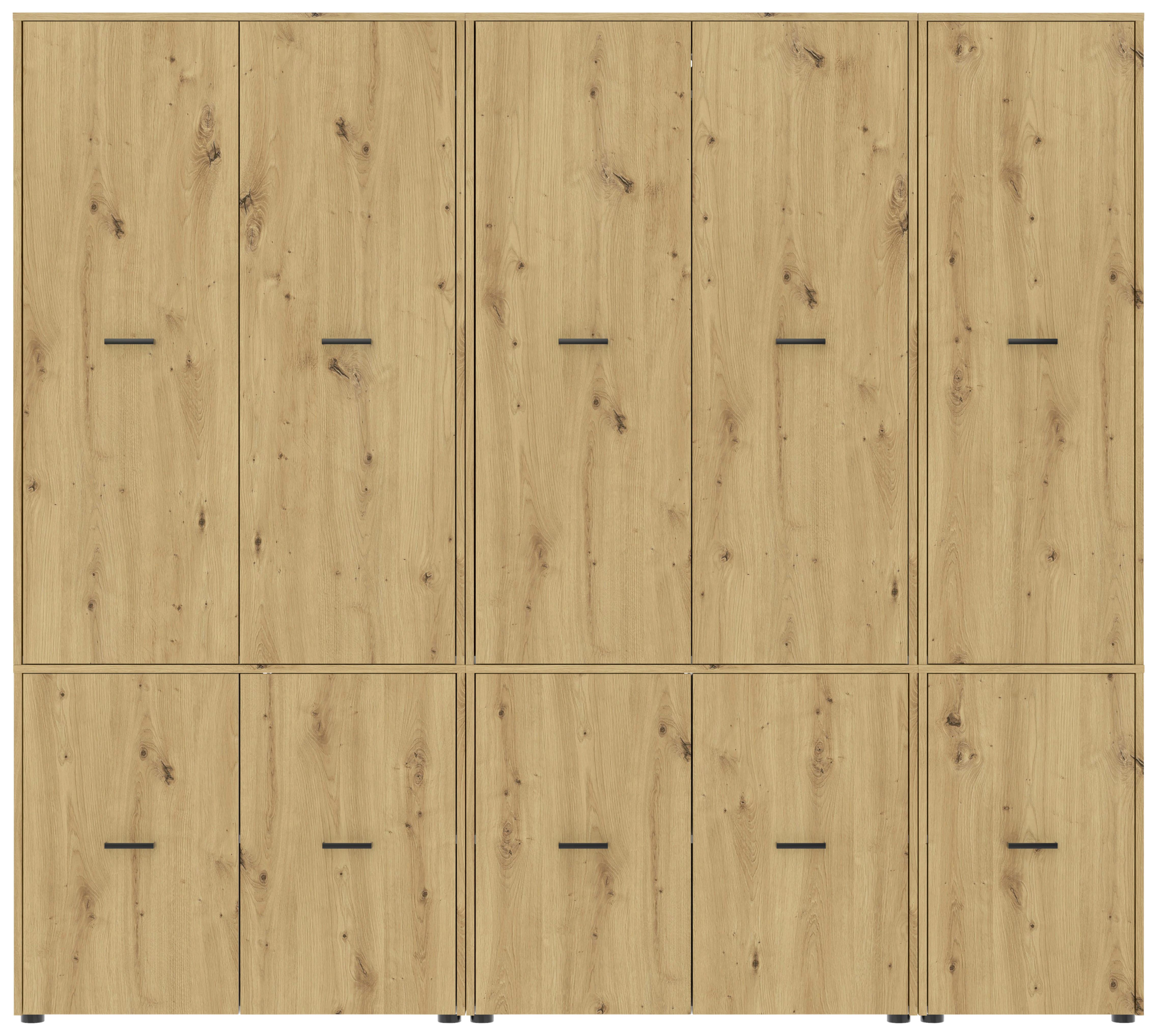 Kleiderschrank Kivo Eiche Artisan Dekor, B: 225 Cm - Eiche Artisan, Basics, Holzwerkstoff (225/199,6/52,1cm)