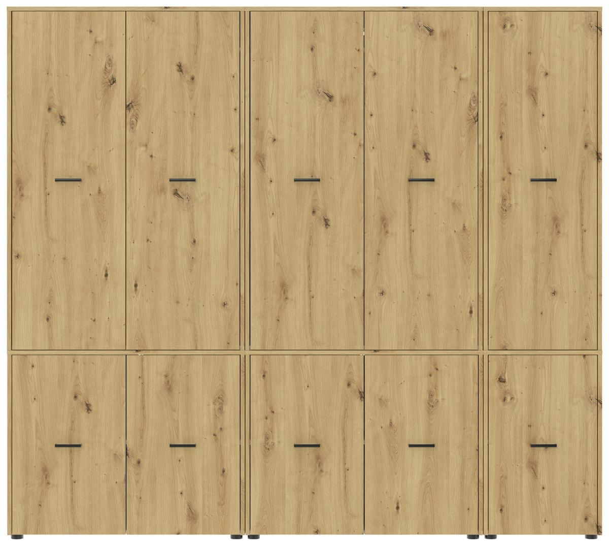 Kleiderschrank Kivo Eiche Artisan Dekor, B: 225 cm - Eiche Artisan, Basics, Holzwerkstoff (225/199,6/52,1cm)