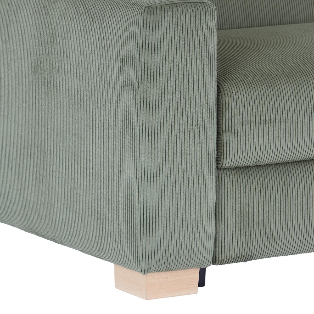 Schlafsofa Grün Lucy 198x96 Cm - Schwarz/Naturfarben, MODERN, Holz (198/84/96cm) - Luca Bessoni
