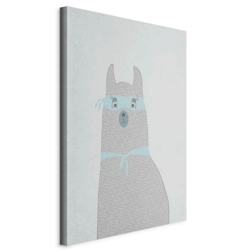 Leinwandbild Lama Pastellblau Grauweiß B: 40 cm