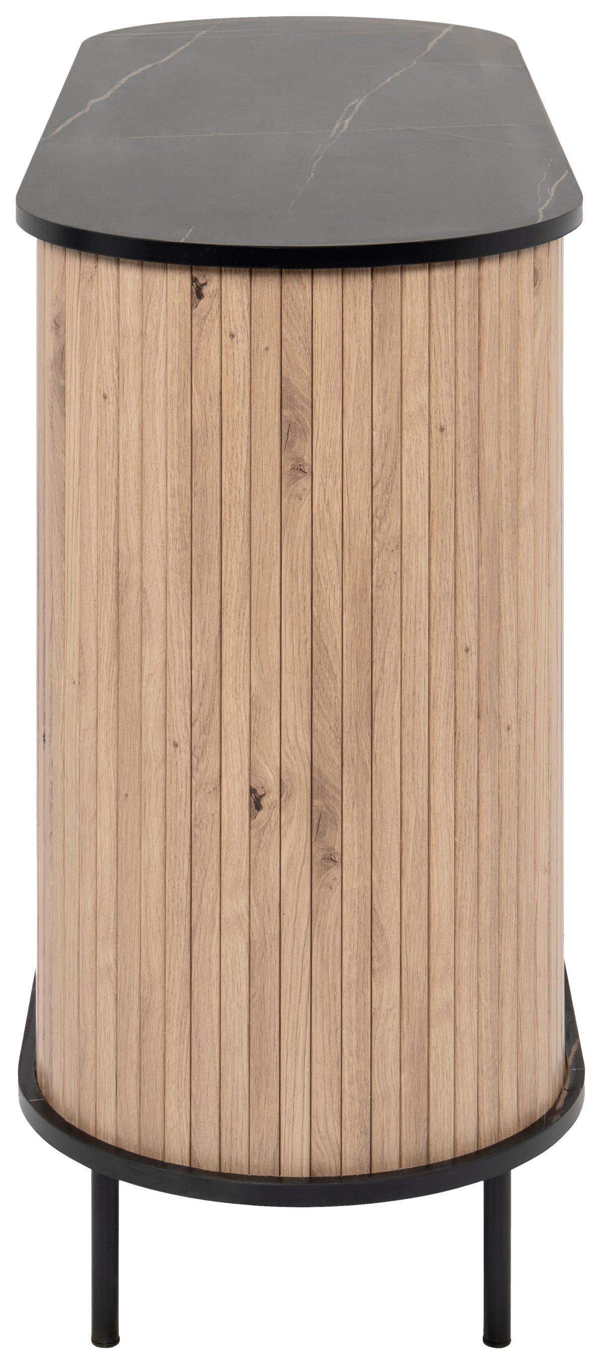 Sideboard Kajsa Schwarz/Artisan Dekor B: 120cm - Schwarz/Eiche Artisan, Trend, Holzwerkstoff (120/80/40cm)