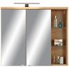 ZRCADLOVÁ SKŘÍŇKA FLOAT -EXKLUSIV- - barvy dubu/barvy chromu, Moderní, kov/kompozitní dřevo (80/70/23cm) - Premium Living