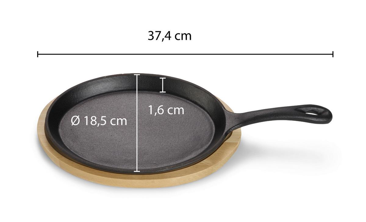 Servierpfanne Echtwerk Servierpfanne - Schwarz, Design, Metall (37,4/18,5/1,6cm) - Echtwerk