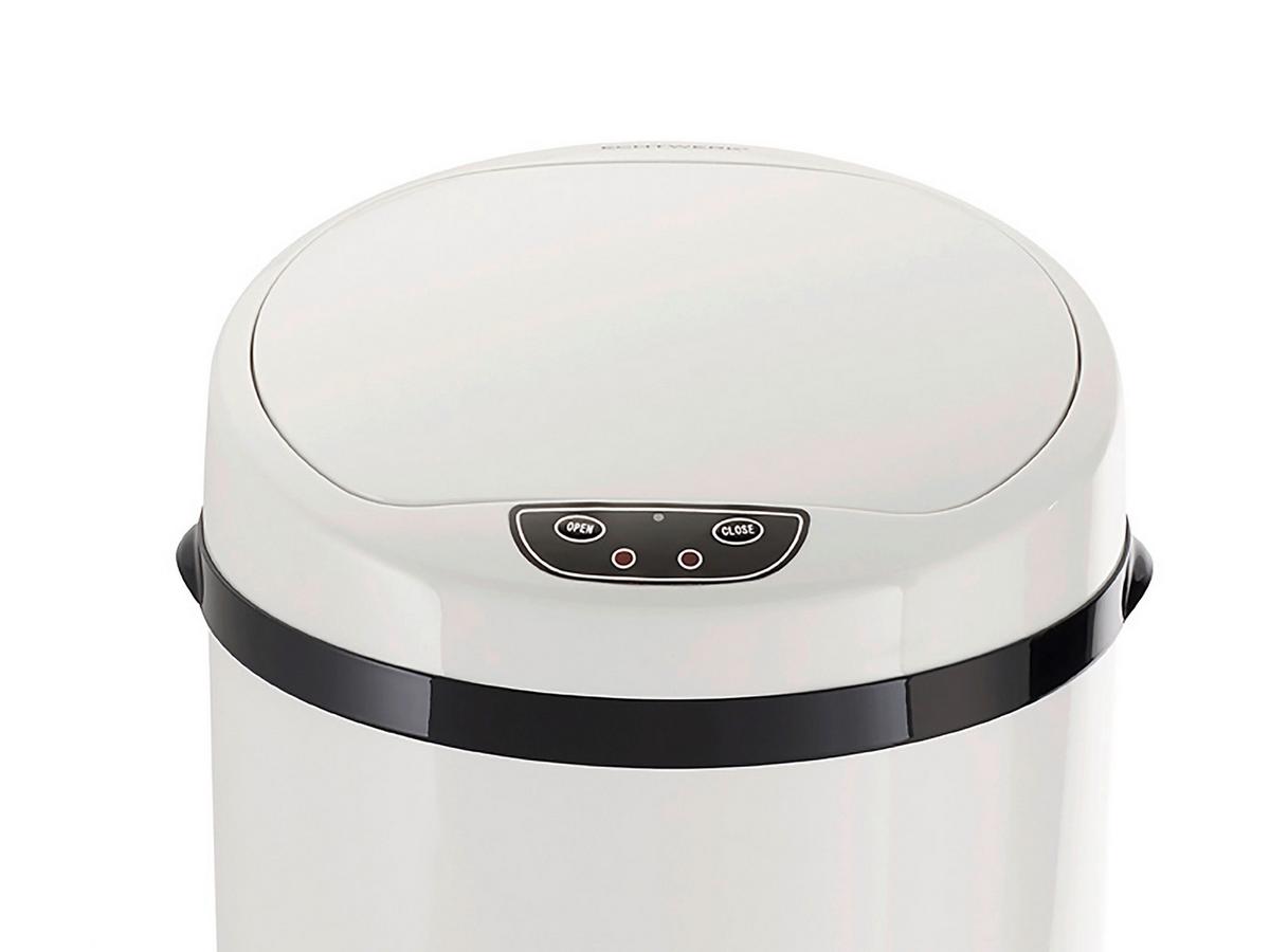 Echtwerk Badabfalleimer 9 L Edelstahl, Weiß Hochglanz - Weiß Hochglanz/Schwarz, Basics, Kunststoff/Metall (24,5/24,5/37,5cm) - Echtwerk