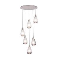 Hängeleuchte Siracusa Weiß Nickelfarben D: 50 cm - Weiß/Nickelfarben, KONVENTIONELL, Glas/Metall (50/150cm) - Eglo