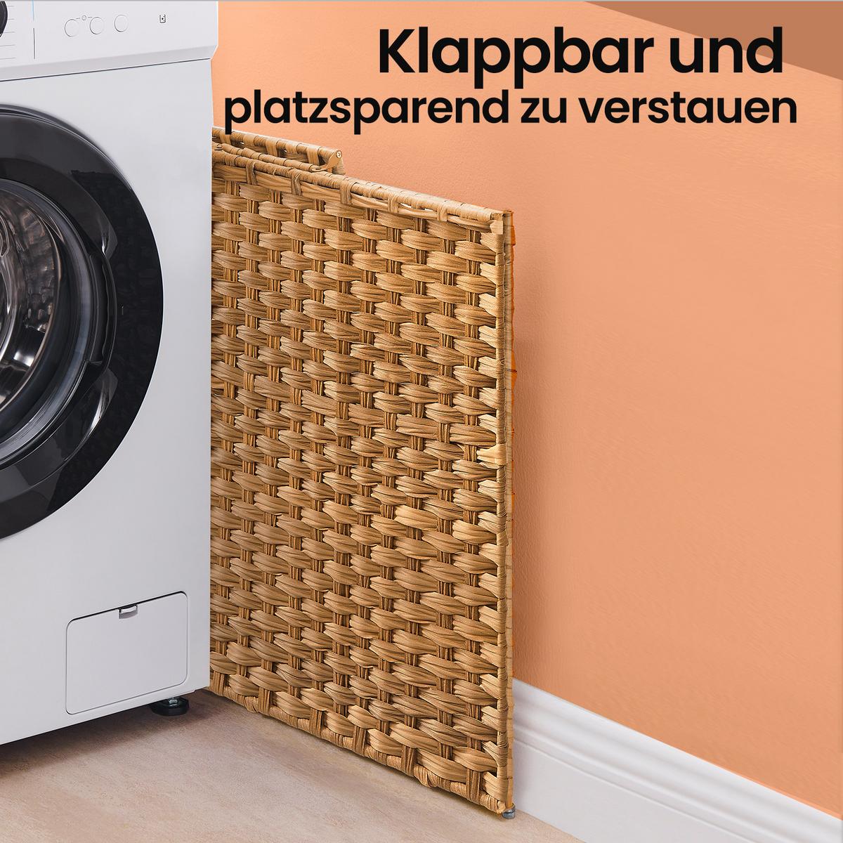 Wäschekorb Naturfarben B: 46 Cm - Naturfarben, Basics, Kunststoff/Textil (46/61/33cm)