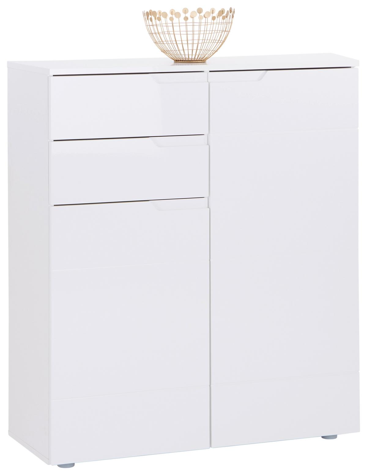 Kommode 100cm Hilton, Weiß Hilton - Weiß Hochglanz/Weiß, MODERN, Holzwerkstoff (100/119,8/40cm)