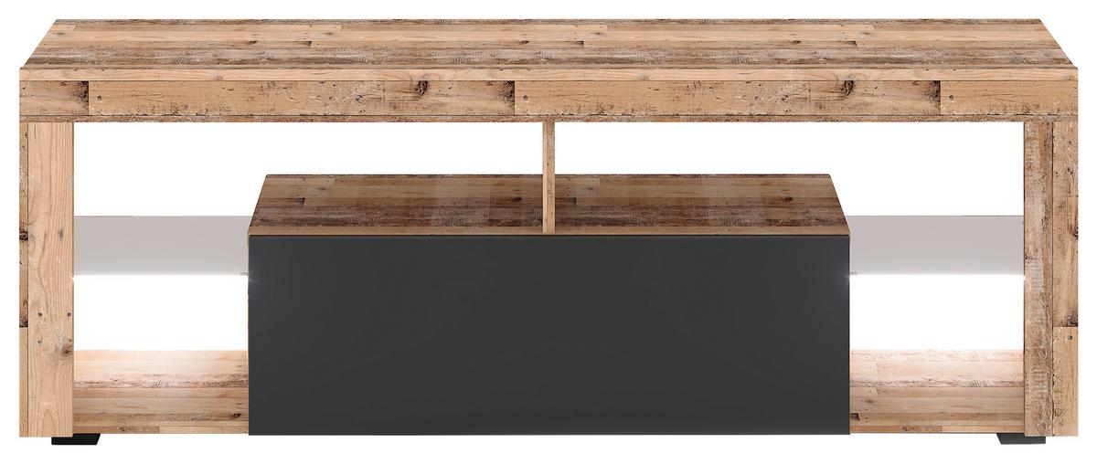 TV-Lowboard Everest B: 140 cm Alteiche Anthrazit - Alteiche/Anthrazit, Design, Glas/Holzwerkstoff (140/50,5/35cm) - Livetastic