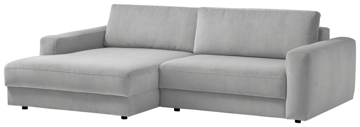 Ecksofa Bourbon - Schwarz/Grau, MODERN, Textil (176/250cm) - Trendmanufaktur