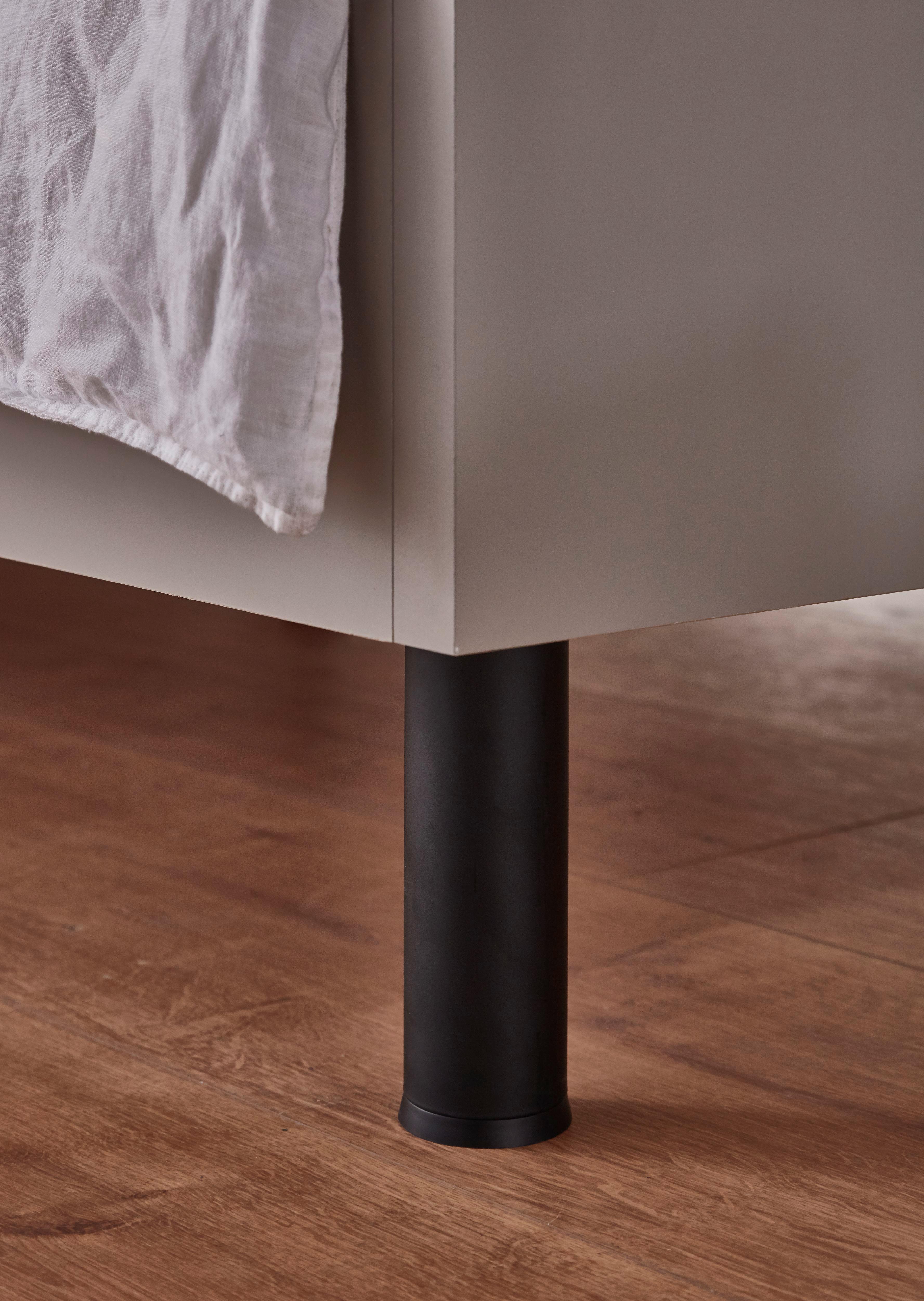 Sada nôh LEVEL BEDS 4 ks, čierna farby - čierna, Modern, kov