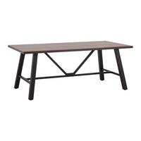 Jedálenský stôl ANDRI 180x90 cm - čierna/farba vlašského orecha, Modern, kov/kompozitné drevo (180/90/75cm) - Bessagi Home