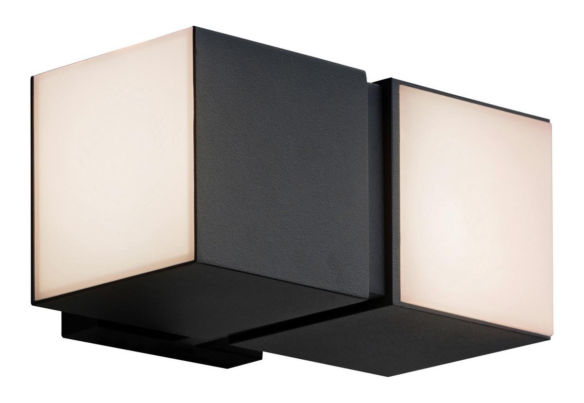 LED-Außenleuchte Cuba 23 W Kunststoff/Metall Wandmontage - Schwarz/Weiß, Basics, Kunststoff/Metall (21,3/10/14,7cm)