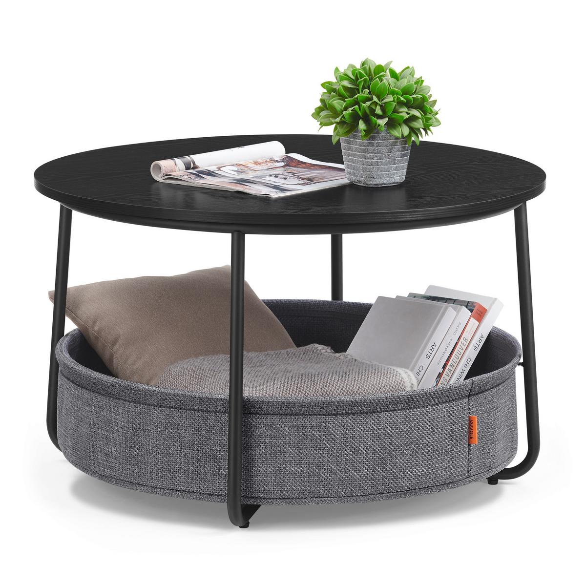 Konferenční stolek šedá, černá - šedá/černá, Trend, kov/kompozitní dřevo (75/45/75cm) - MID.YOU