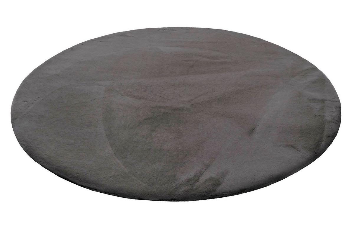 Hochflorteppich Anthrazit, Ø: Ca. 100 Cm - Anthrazit, KONVENTIONELL, Textil (100/100cm) - Esprit