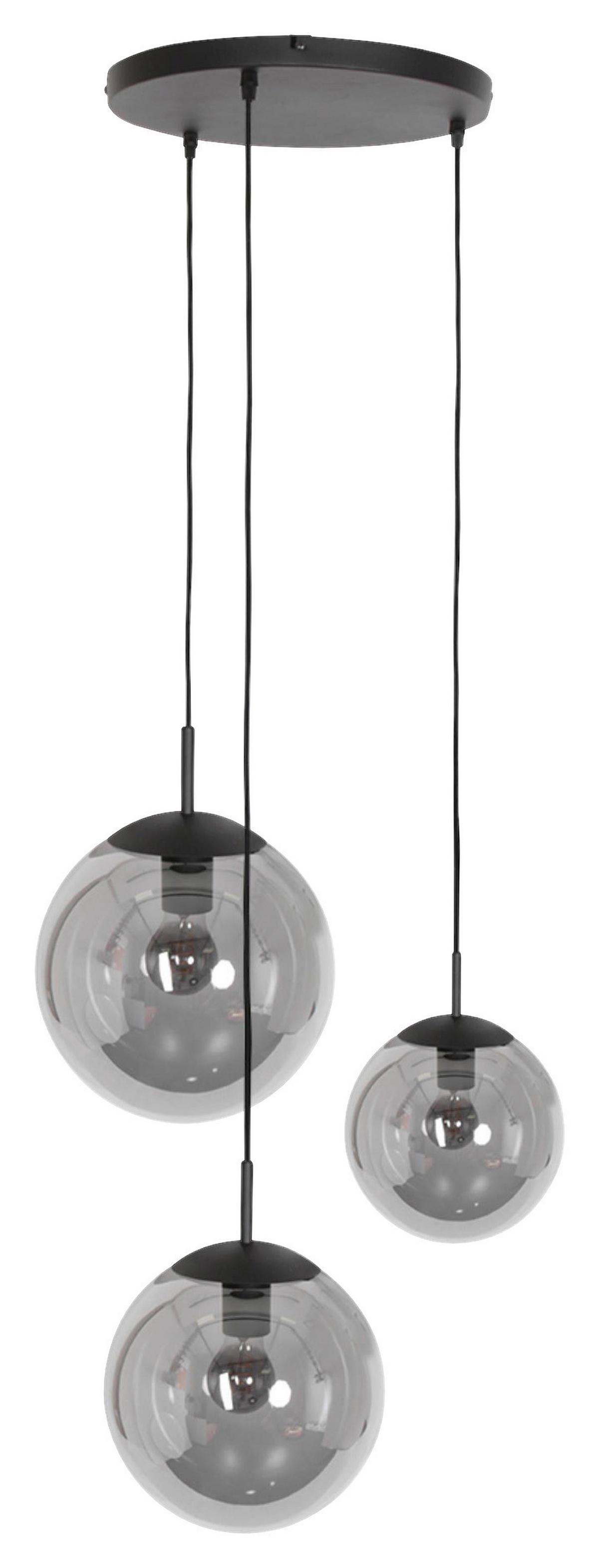 Pendelleuchte Bollique - Schwarz, Trend, Glas/Metall (25/40-150/120cm)