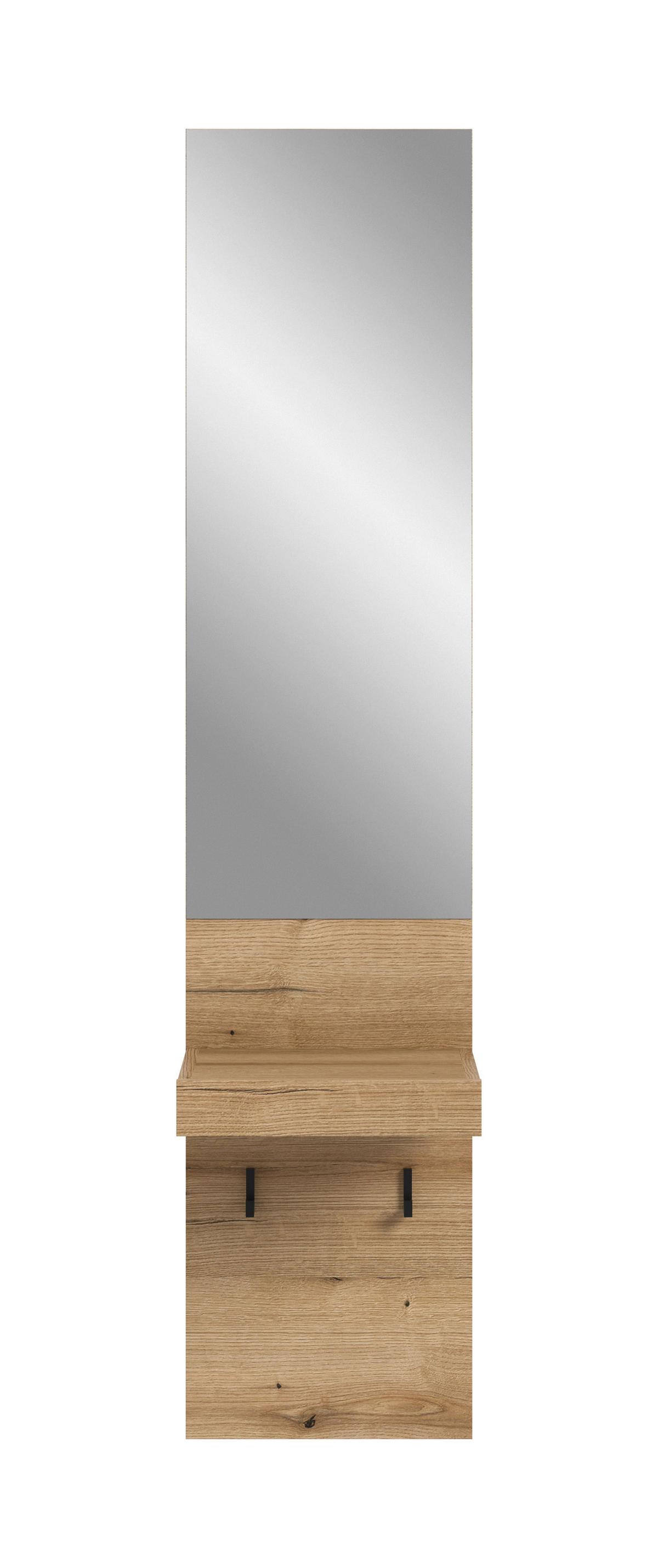 Garderobenpaneel Naro Eiche dunkel Dekor B: 35cm - Eiche dunkel, Design, Glas/Holzwerkstoff (35/160/37cm) - Livetastic