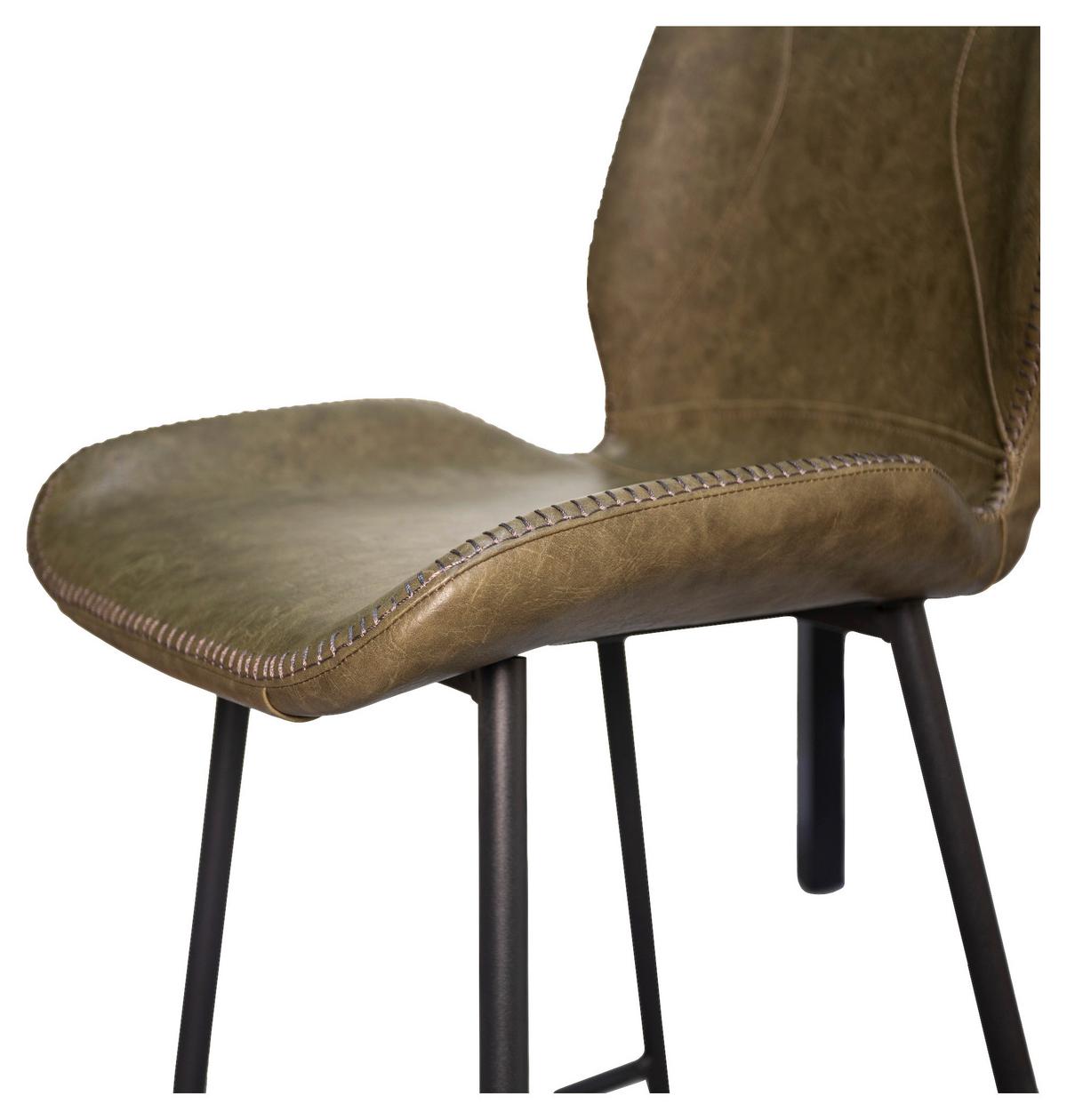 Barhocker-Set Barron - Schwarz/Grün, KONVENTIONELL, Kunststoff/Textil (47/99/55cm) - MID.YOU