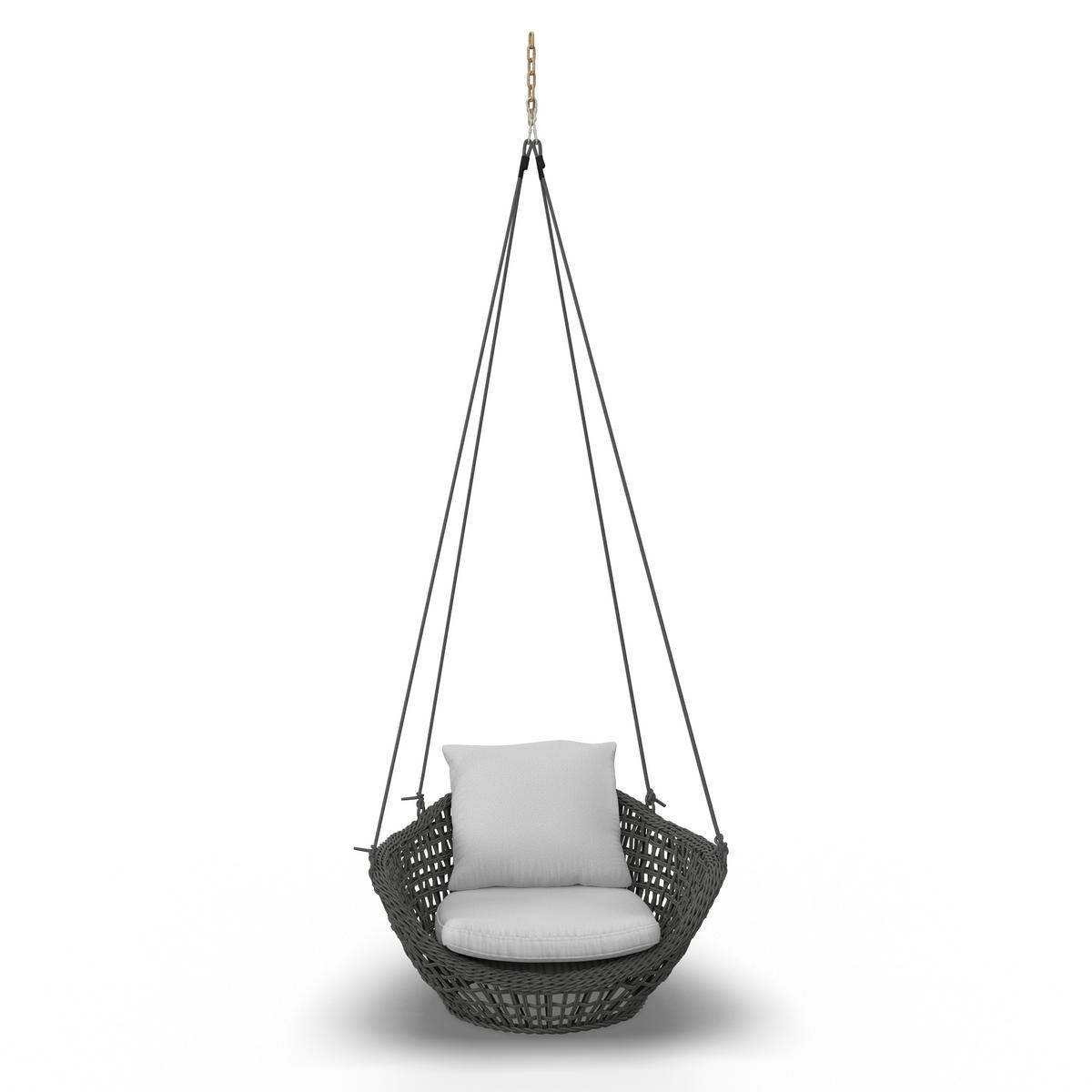 ZÁVĚSNÉ KŘESLO ELODIE - tmavě šedá/světle šedá, Moderní, kov/textil (83/73/48cm) - Bessagi Garden