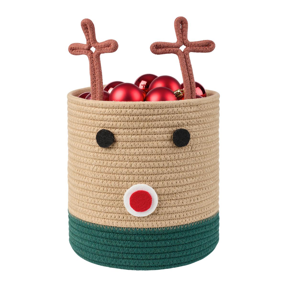 Koš TRIXI - světle zelená/světle červená, textil (23/23cm) - Mömax